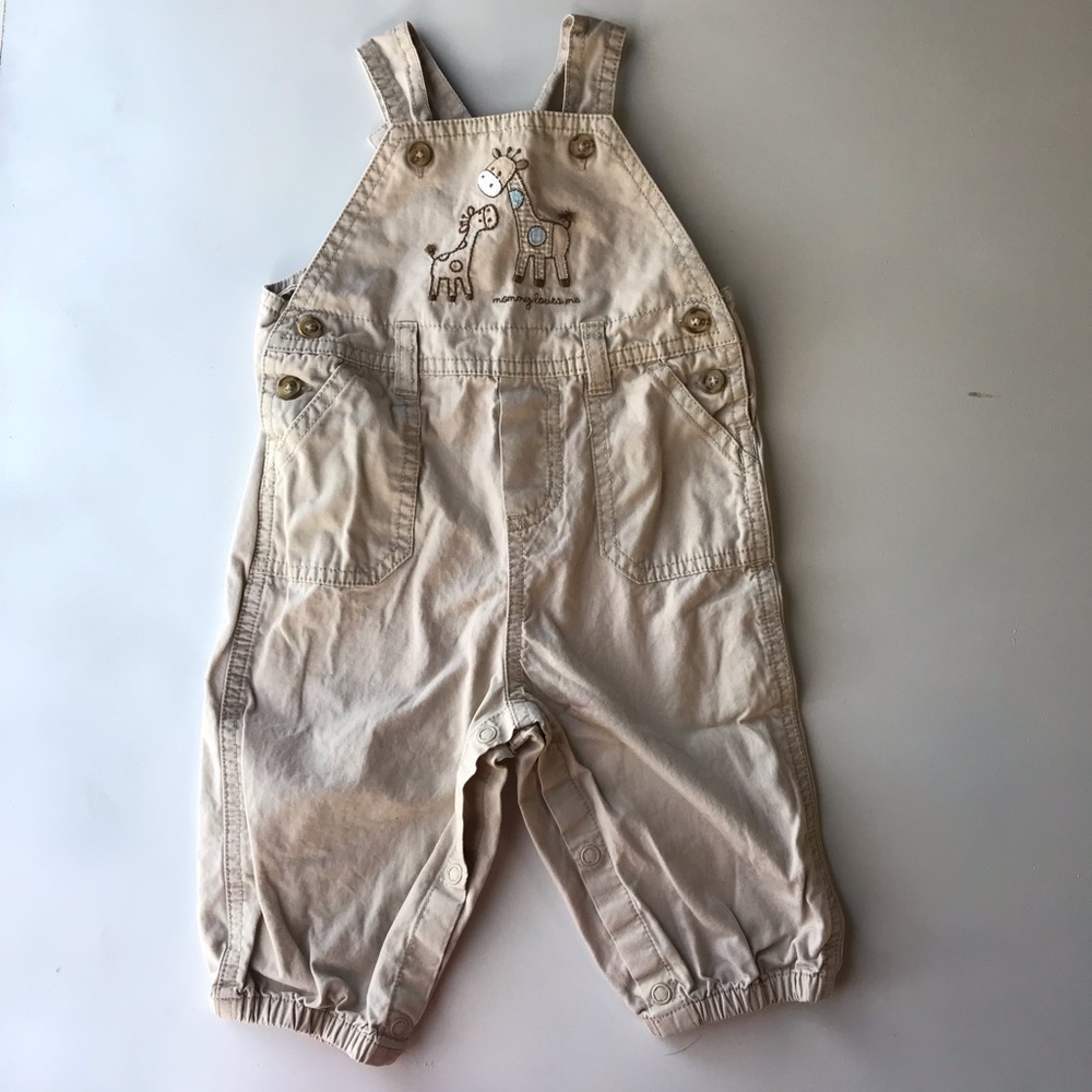 Mommy Loves Me Khaki Overalls